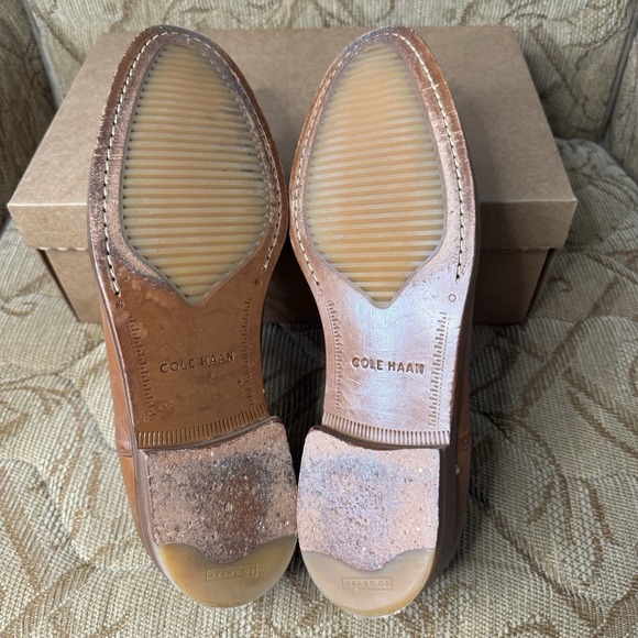 Cole Haan Cambridge Cap Toe Oxfords Shoes British Tan C13416 Size 10 M Excellent - Picture 8 of 9